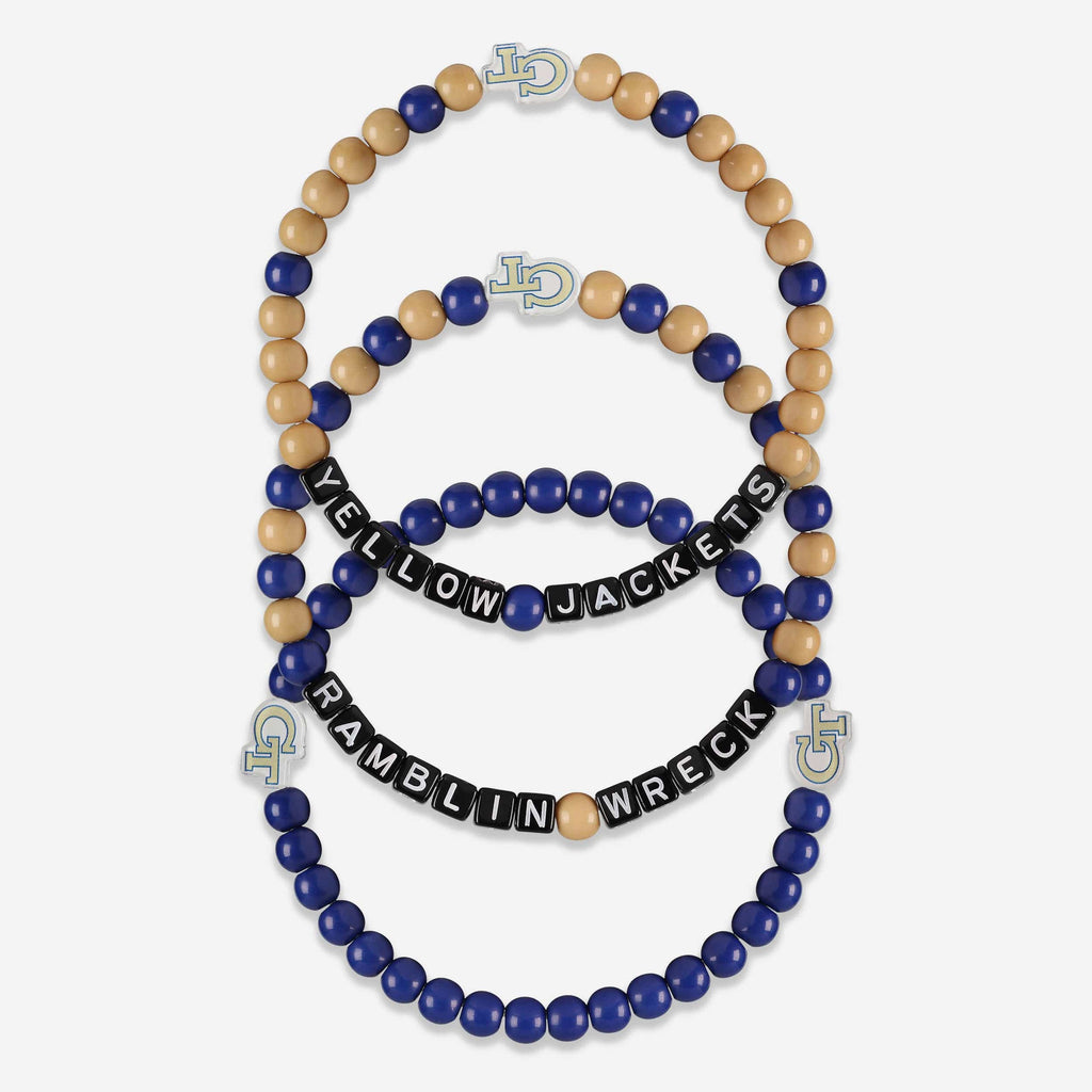 Georgia Tech Yellow Jackets 3 Pack Beaded Friendship Bracelet FOCO - FOCO.com