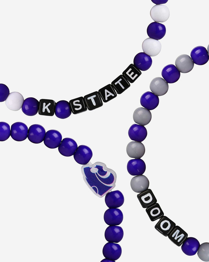 Kansas State Wildcats 3 Pack Beaded Friendship Bracelet FOCO - FOCO.com