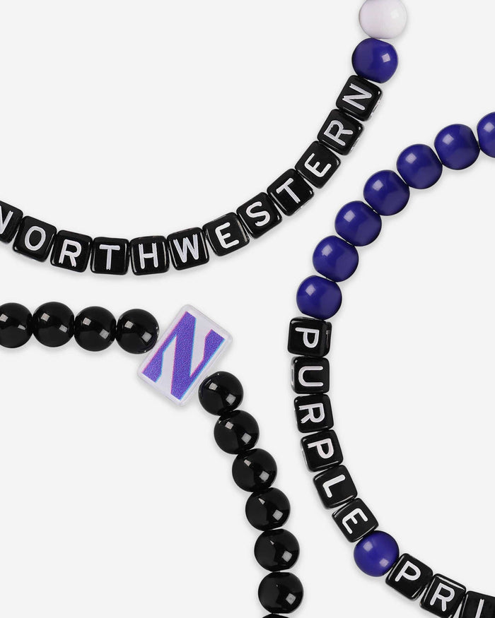 Northwestern Wildcats 3 Pack Beaded Friendship Bracelet FOCO - FOCO.com