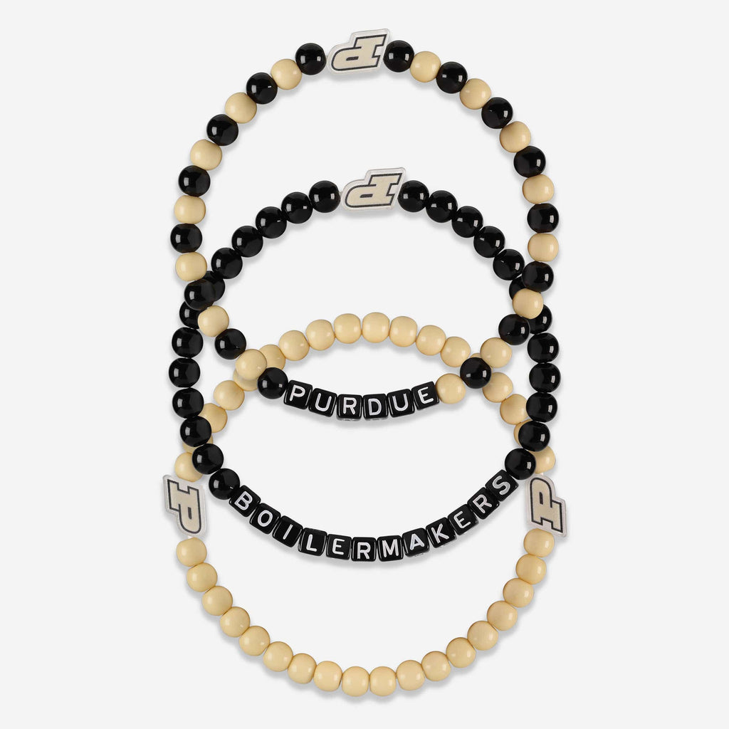 Purdue Boilermakers 3 Pack Beaded Friendship Bracelet FOCO - FOCO.com