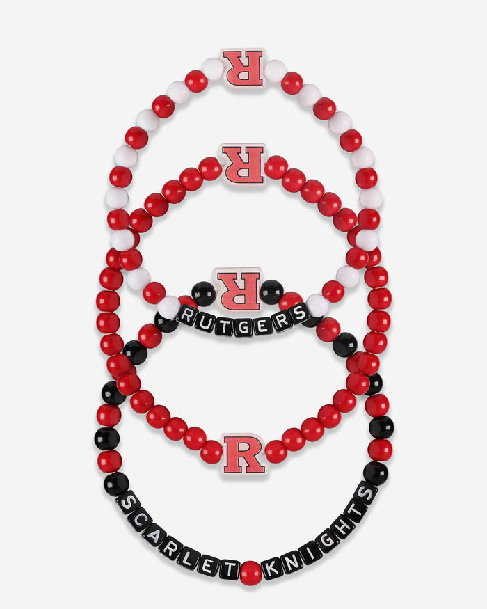 Rutgers Scarlet Knights 3 Pack Beaded Friendship Bracelet FOCO - FOCO.com