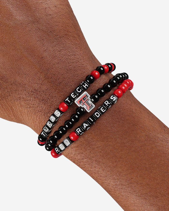 Texas Tech Red Raiders 3 Pack Beaded Friendship Bracelet FOCO - FOCO.com