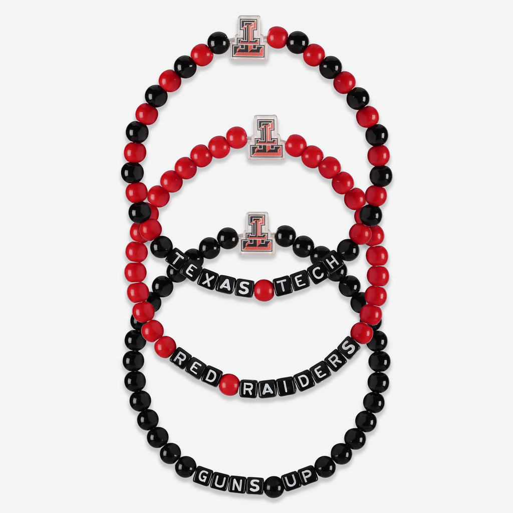Texas Tech Red Raiders 3 Pack Beaded Friendship Bracelet FOCO - FOCO.com