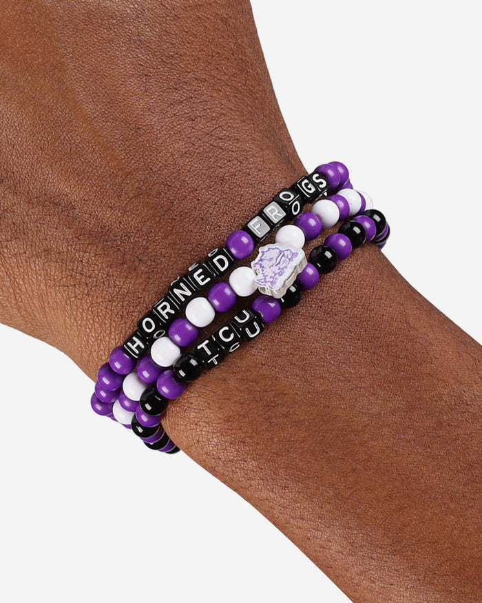 TCU Horned Frogs 3 Pack Beaded Friendship Bracelet FOCO - FOCO.com