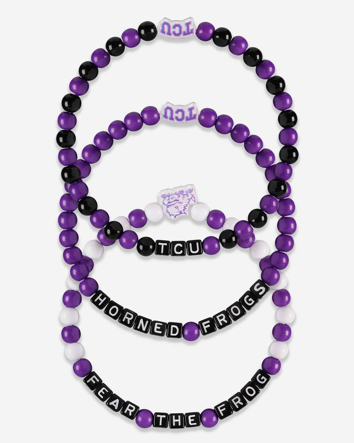 TCU Horned Frogs 3 Pack Beaded Friendship Bracelet FOCO - FOCO.com