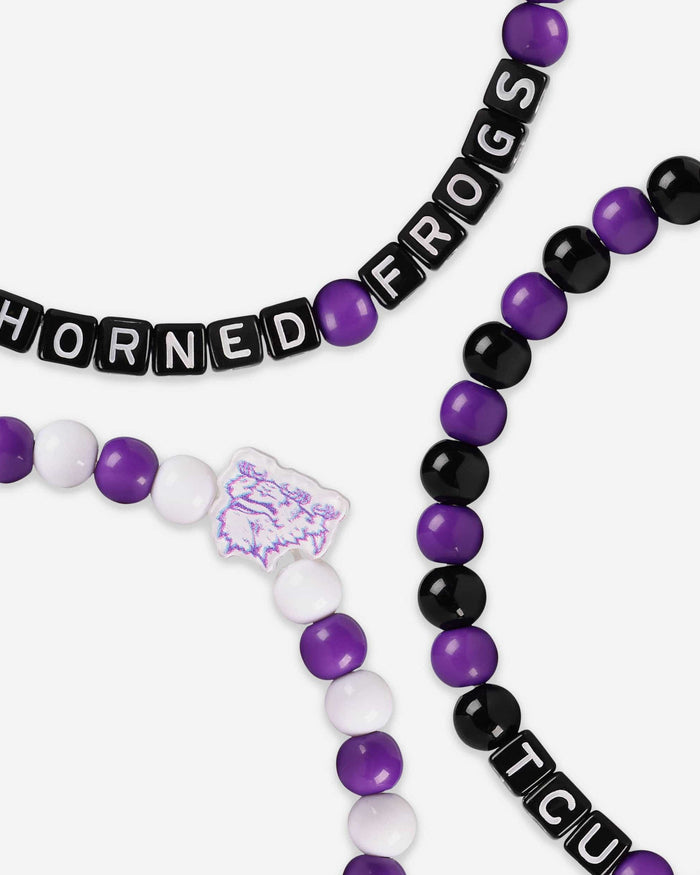 TCU Horned Frogs 3 Pack Beaded Friendship Bracelet FOCO - FOCO.com