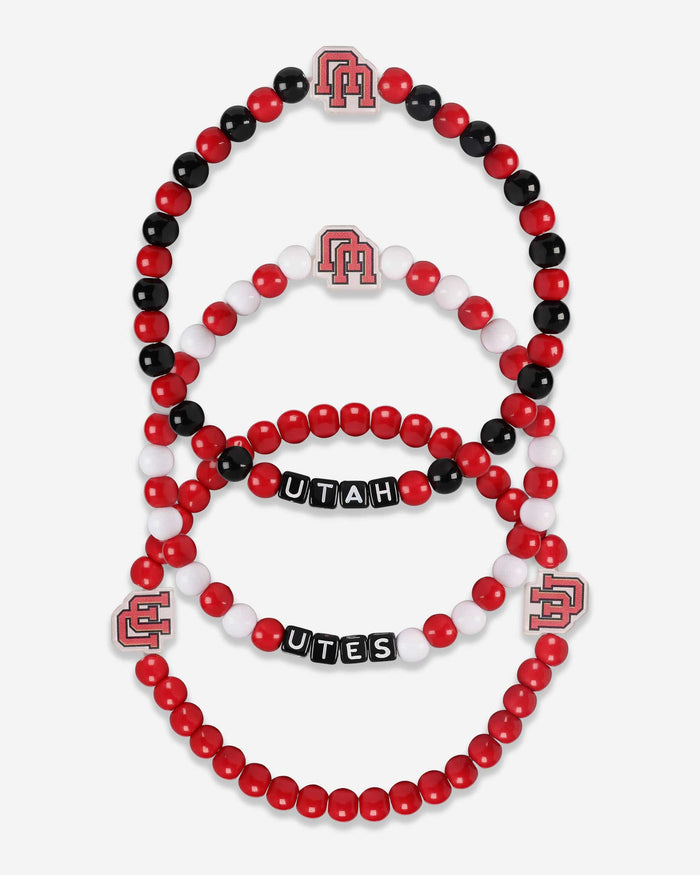 Utah Utes 3 Pack Beaded Friendship Bracelet FOCO - FOCO.com