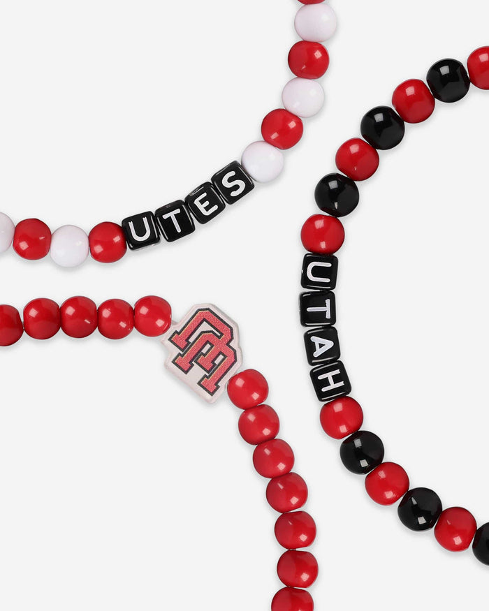 Utah Utes 3 Pack Beaded Friendship Bracelet FOCO - FOCO.com
