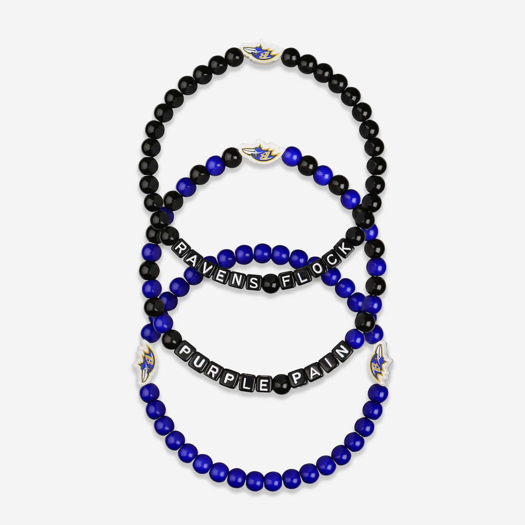 Baltimore Ravens 3 Pack Beaded Friendship Bracelet FOCO - FOCO.com