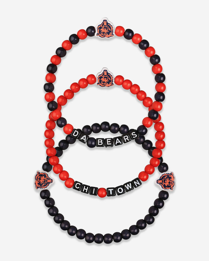 Chicago Bears 3 Pack Beaded Friendship Bracelet FOCO - FOCO.com
