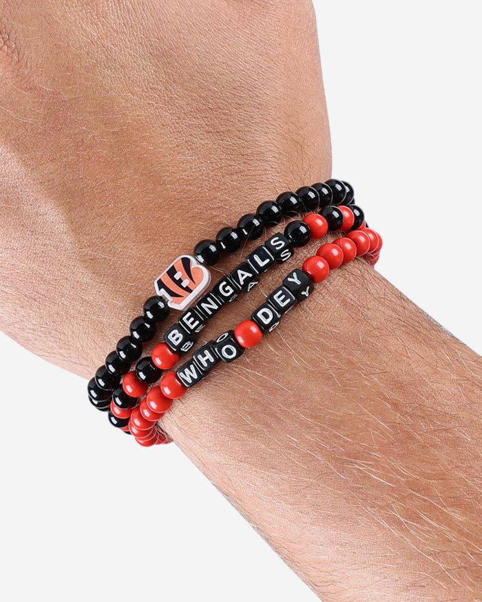 Cincinnati Bengals 3 Pack Beaded Friendship Bracelet FOCO - FOCO.com