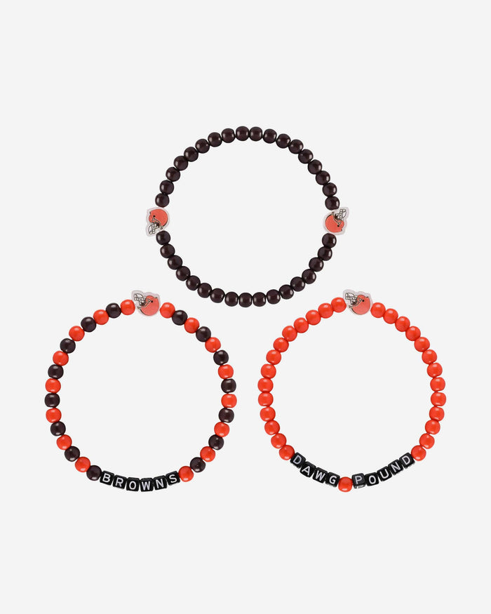 Cleveland Browns 3 Pack Beaded Friendship Bracelet FOCO - FOCO.com