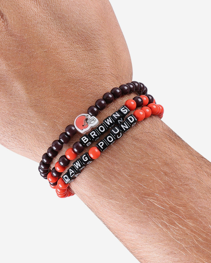 Cleveland Browns 3 Pack Beaded Friendship Bracelet FOCO - FOCO.com