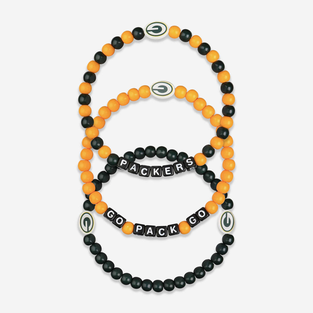 Green Bay Packers 3 Pack Beaded Friendship Bracelet FOCO - FOCO.com
