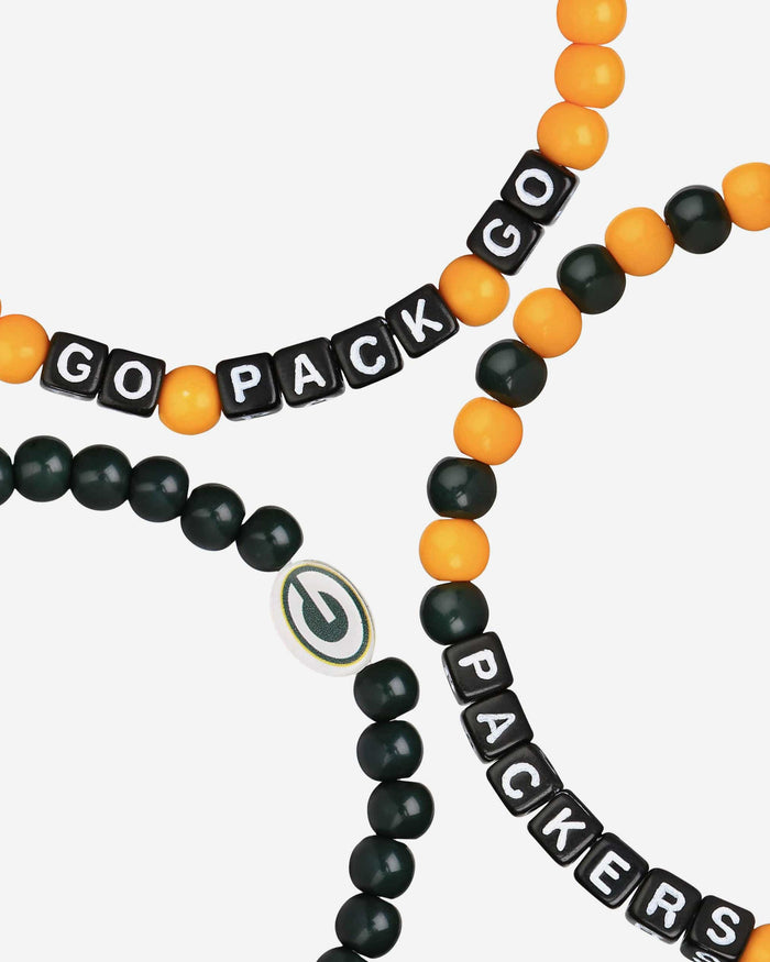 Green Bay Packers 3 Pack Beaded Friendship Bracelet FOCO - FOCO.com
