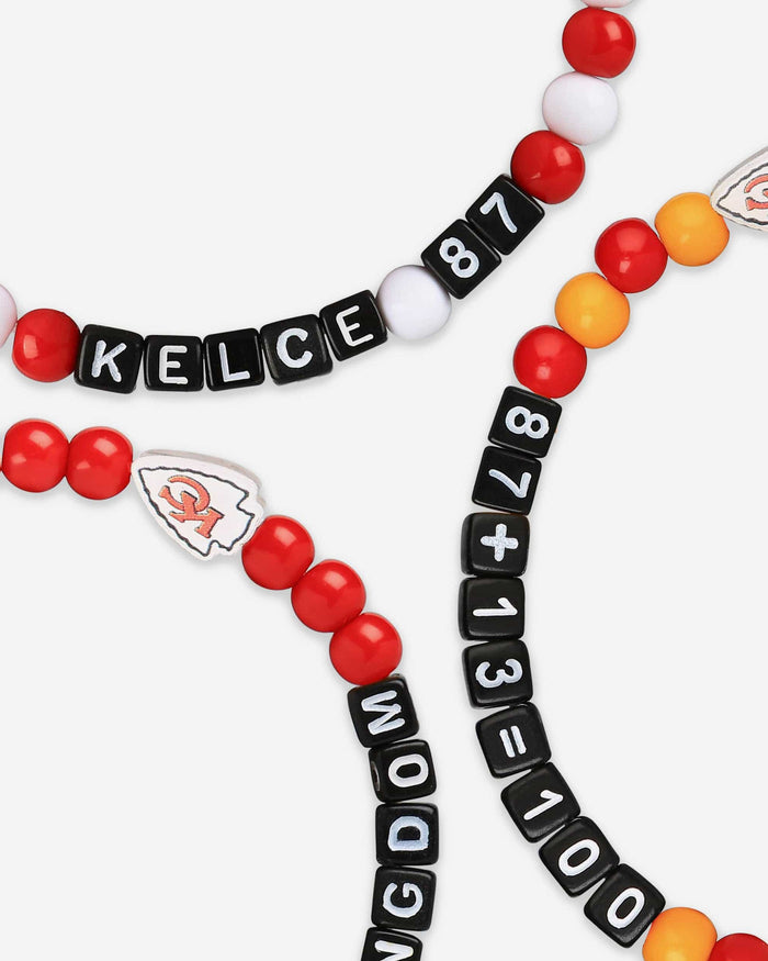 Travis Kelce Kansas City Chiefs 3 Pack Player Beaded Friendship Bracelet FOCO - FOCO.com
