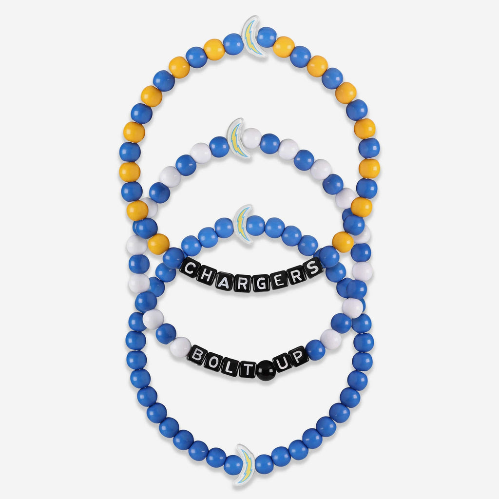 Los Angeles Chargers 3 Pack Beaded Friendship Bracelet FOCO - FOCO.com