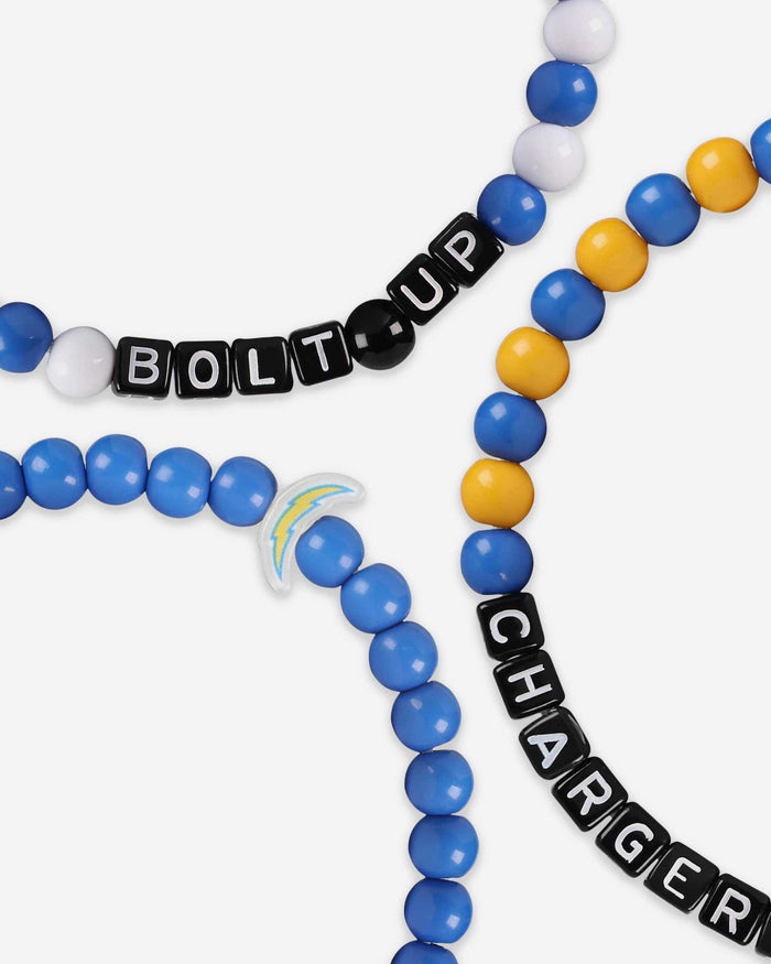 Los Angeles Chargers 3 Pack Beaded Friendship Bracelet FOCO - FOCO.com
