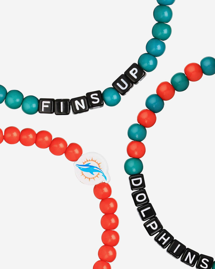 Miami Dolphins 3 Pack Beaded Friendship Bracelet FOCO - FOCO.com