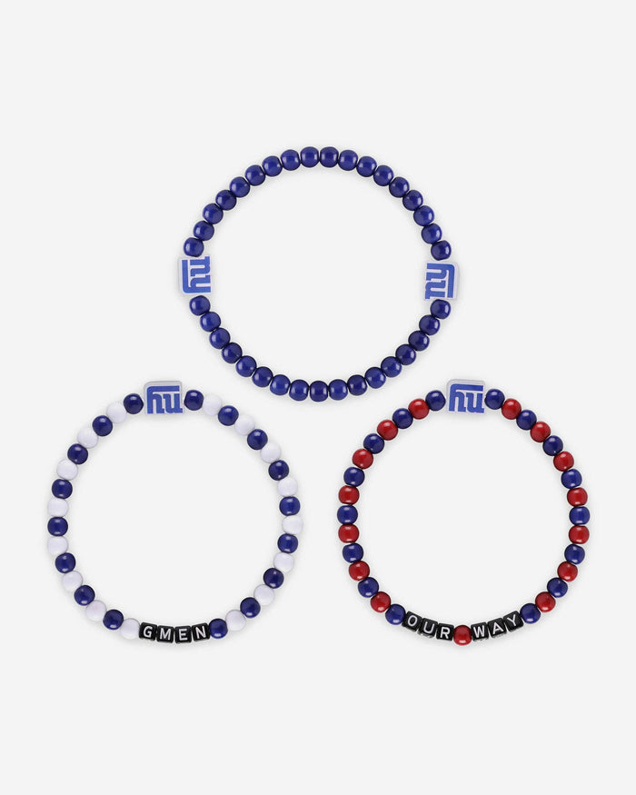 New York Giants 3 Pack Beaded Friendship Bracelet FOCO - FOCO.com