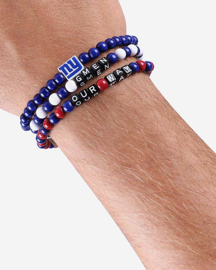 New York Giants 3 Pack Beaded Friendship Bracelet FOCO - FOCO.com