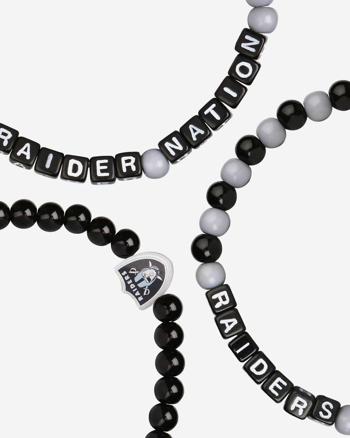 Las Vegas Raiders 3 Pack Beaded Friendship Bracelet FOCO - FOCO.com