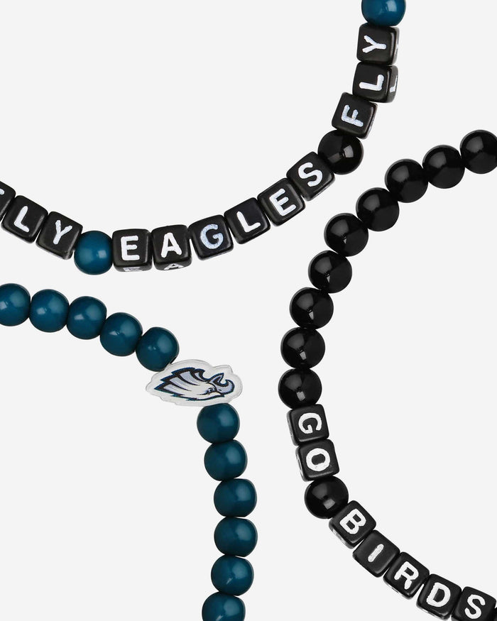 Philadelphia Eagles 3 Pack Beaded Friendship Bracelet FOCO - FOCO.com