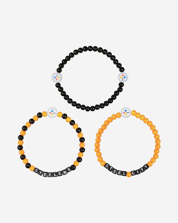 Pittsburgh Steelers 3 Pack Beaded Friendship Bracelet FOCO - FOCO.com