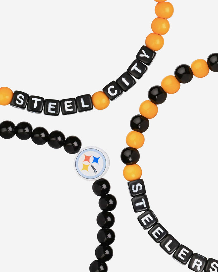 Pittsburgh Steelers 3 Pack Beaded Friendship Bracelet FOCO - FOCO.com