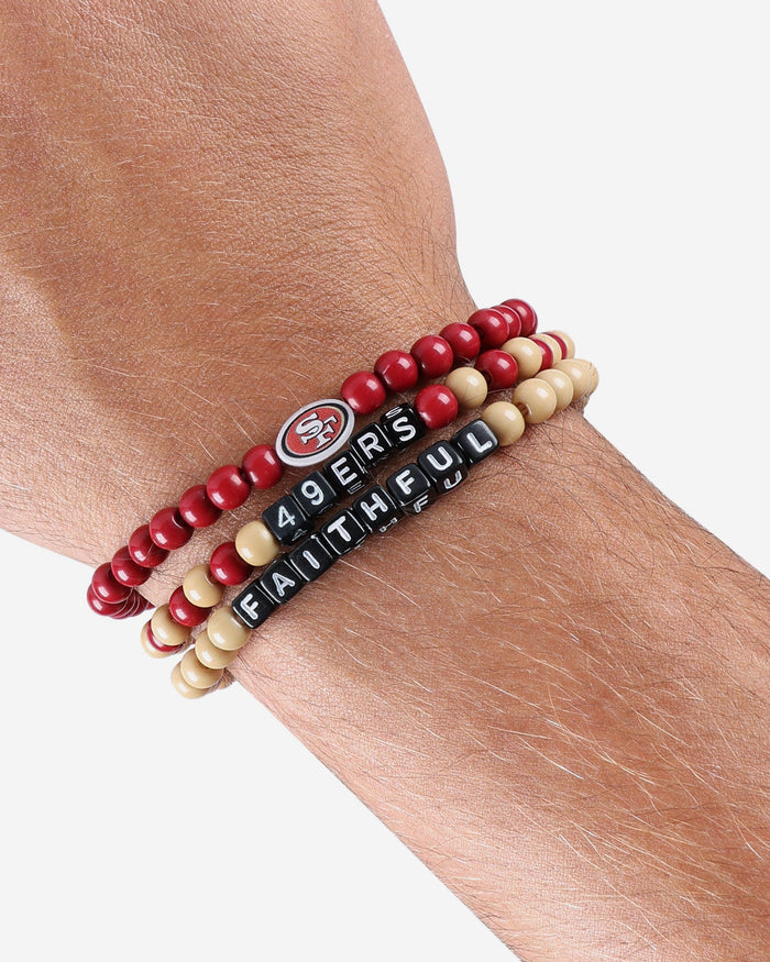 San Francisco 49ers 3 Pack Beaded Friendship Bracelet FOCO - FOCO.com