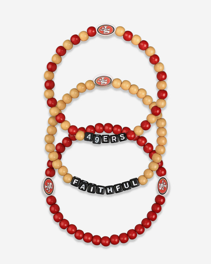 San Francisco 49ers 3 Pack Beaded Friendship Bracelet FOCO - FOCO.com