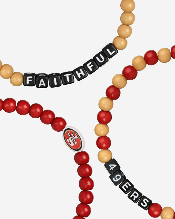 San Francisco 49ers 3 Pack Beaded Friendship Bracelet FOCO - FOCO.com