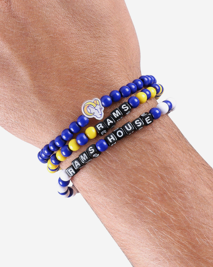 Los Angeles Rams 3 Pack Beaded Friendship Bracelet FOCO - FOCO.com