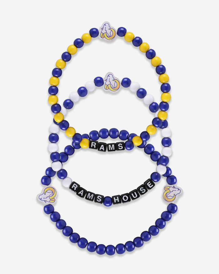 Los Angeles Rams 3 Pack Beaded Friendship Bracelet FOCO - FOCO.com