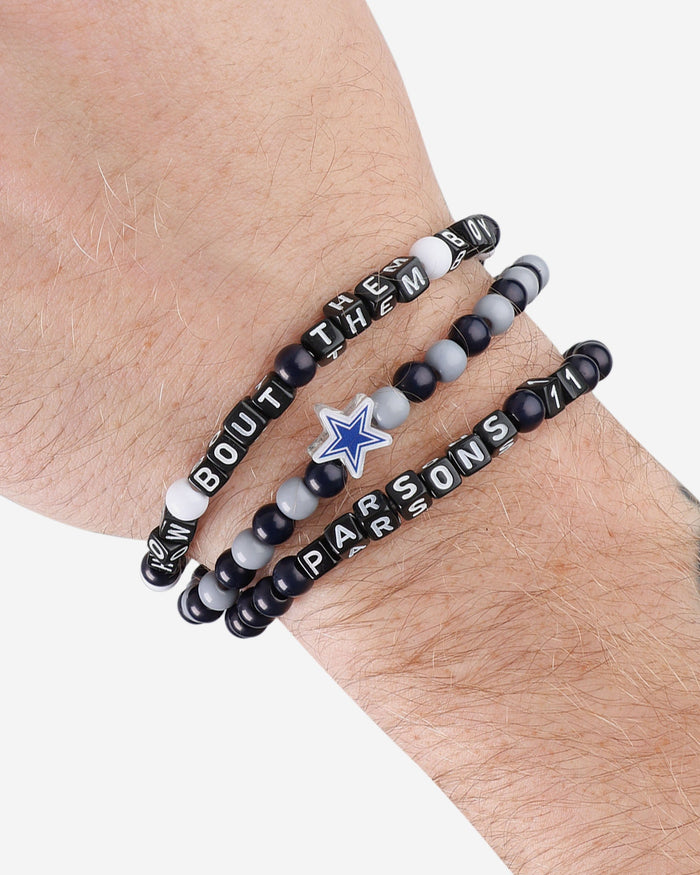 Dak Prescott & Micah Parsons Dallas Cowboys 3 Pack Player Beaded Friendship Bracelet FOCO - FOCO.com