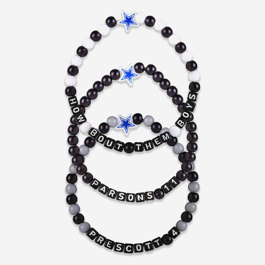 Dak Prescott & Micah Parsons Dallas Cowboys 3 Pack Player Beaded Friendship Bracelet FOCO - FOCO.com