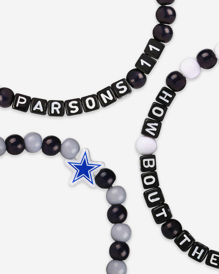 Dak Prescott & Micah Parsons Dallas Cowboys 3 Pack Player Beaded Friendship Bracelet FOCO - FOCO.com