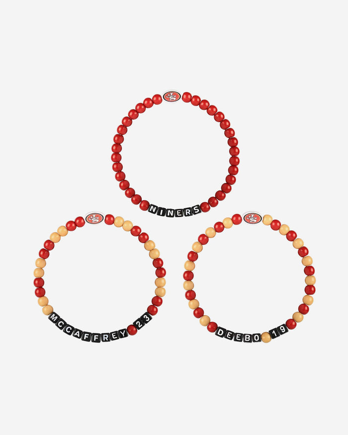Deebo Samuel & Christian McCaffrey San Francisco 49ers 3 Pack Player Beaded Friendship Bracelet FOCO - FOCO.com