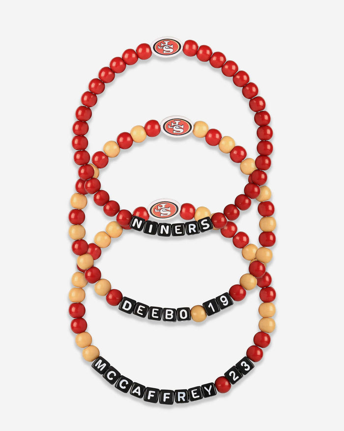 Deebo Samuel & Christian McCaffrey San Francisco 49ers 3 Pack Player Beaded Friendship Bracelet FOCO - FOCO.com