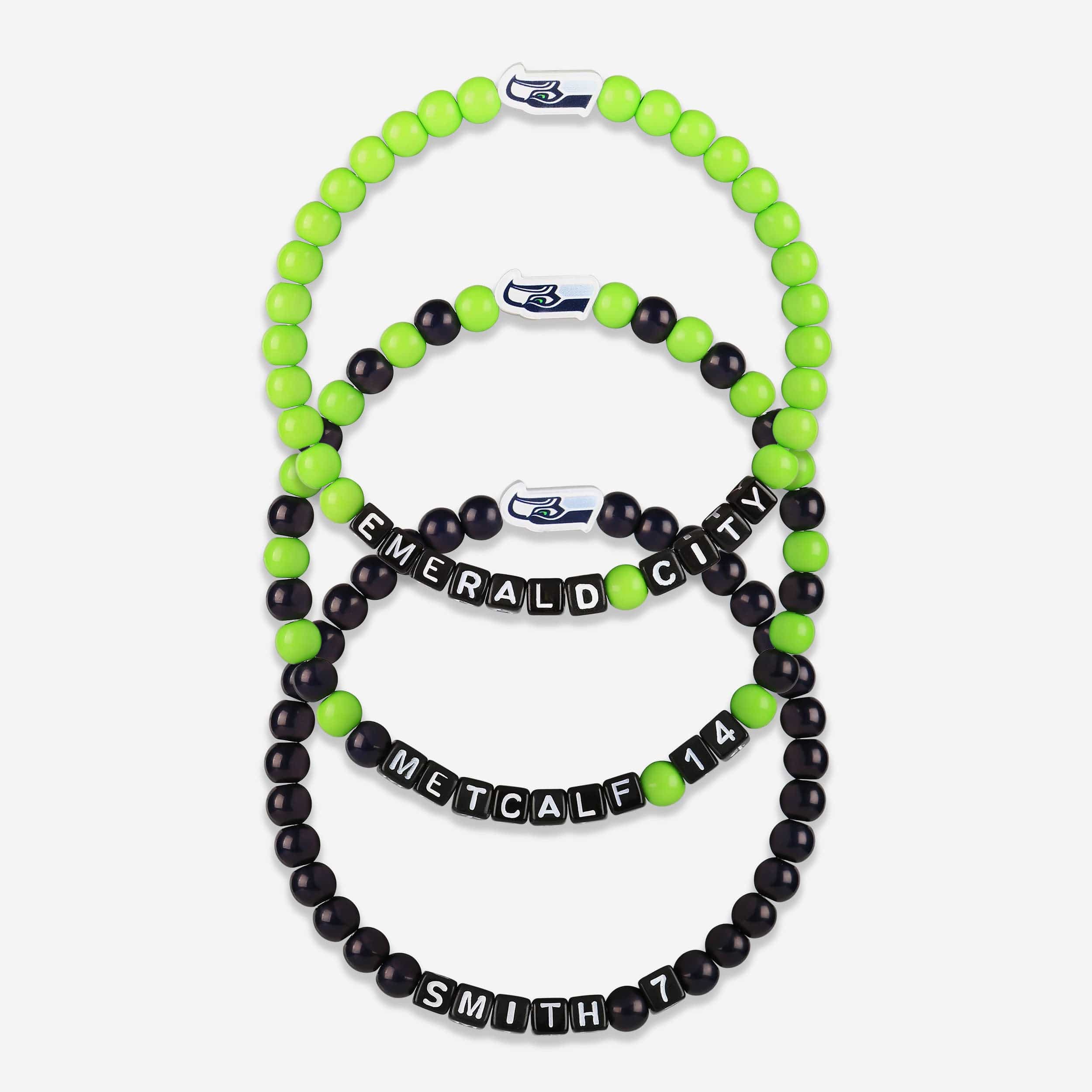 Geno Smith & DK Metcalf Seattle Seahawks 3 Pack Player Beaded