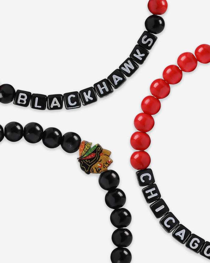 Chicago Blackhawks 3 Pack Beaded Friendship Bracelet FOCO - FOCO.com