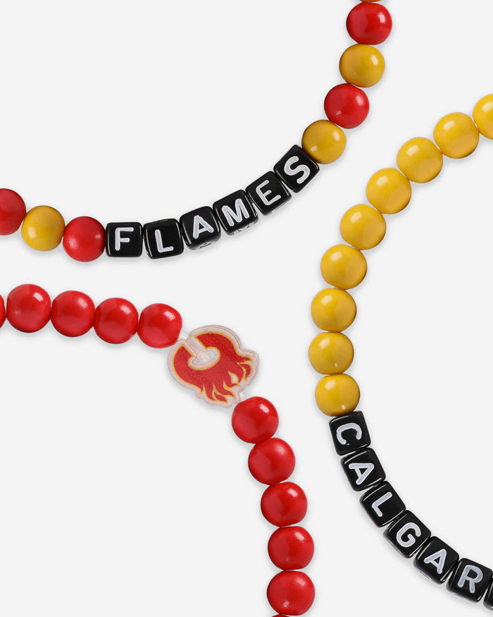 Calgary Flames 3 Pack Beaded Friendship Bracelet FOCO - FOCO.com
