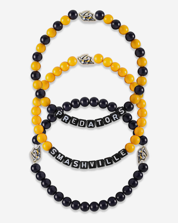 Nashville Predators 3 Pack Beaded Friendship Bracelet FOCO - FOCO.com