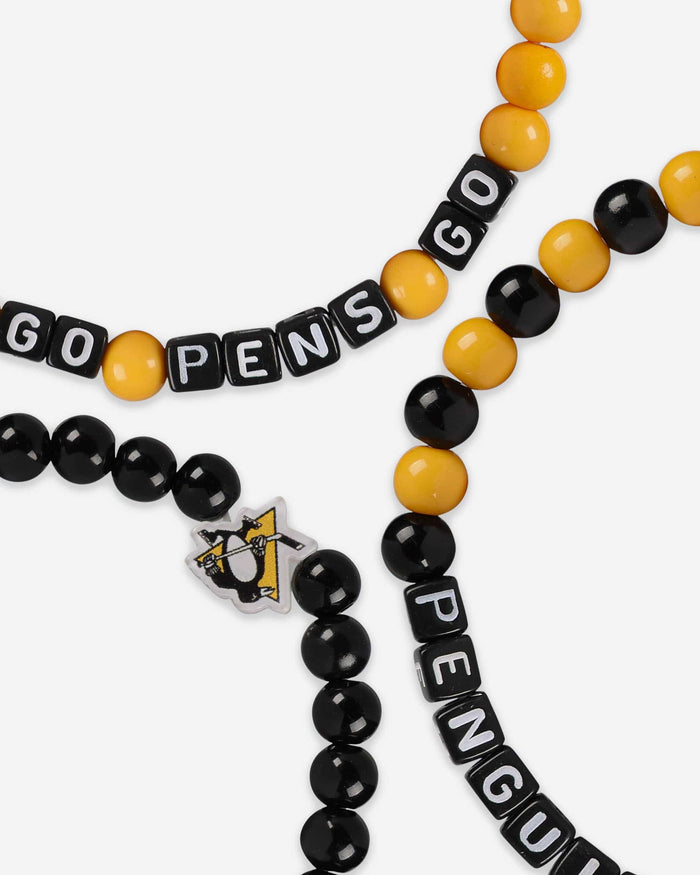 Pittsburgh Penguins 3 Pack Beaded Friendship Bracelet FOCO - FOCO.com