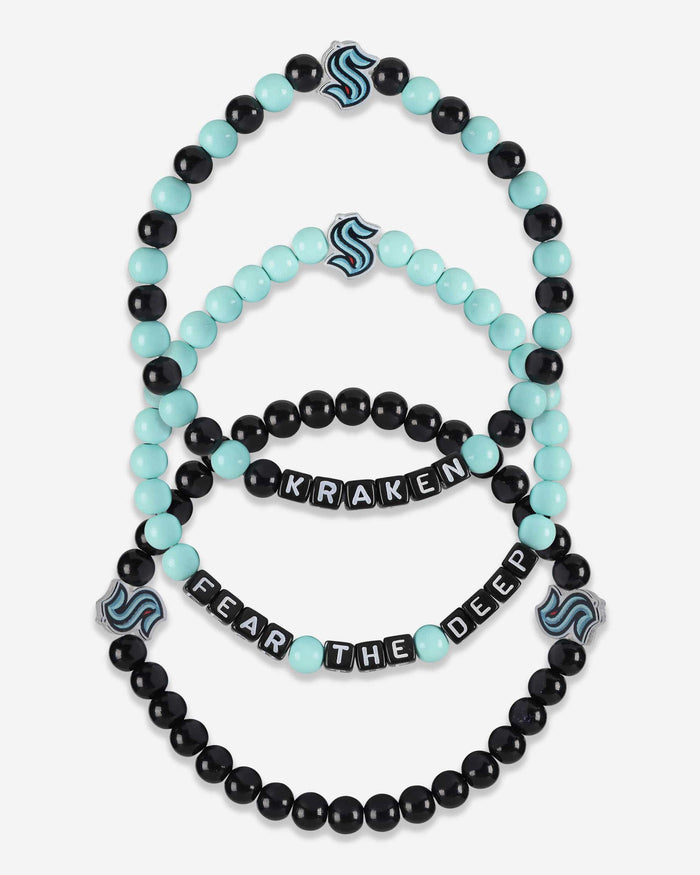 Seattle Kraken 3 Pack Beaded Friendship Bracelet FOCO - FOCO.com