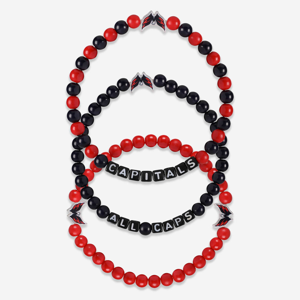 Washington Capitals 3 Pack Beaded Friendship Bracelet FOCO - FOCO.com