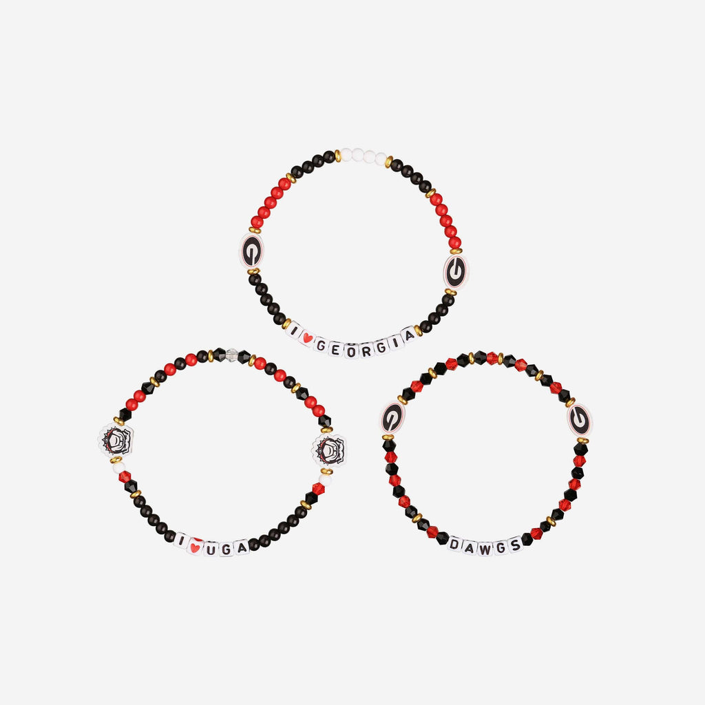 Georgia Bulldogs Enamel Charm Bracelet in Shiny Gold