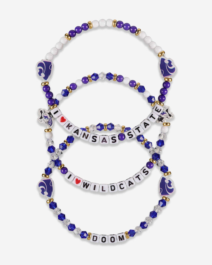 Kansas State Wildcats 3 Pack Friendship Bracelet FOCO - FOCO.com