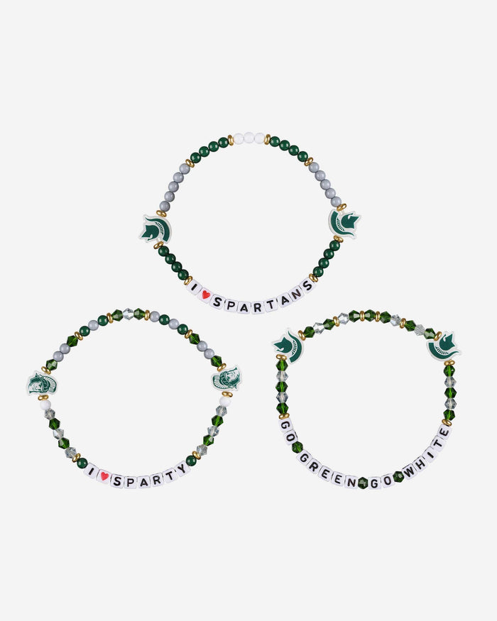 Michigan State Spartans 3 Pack Friendship Bracelet FOCO - FOCO.com