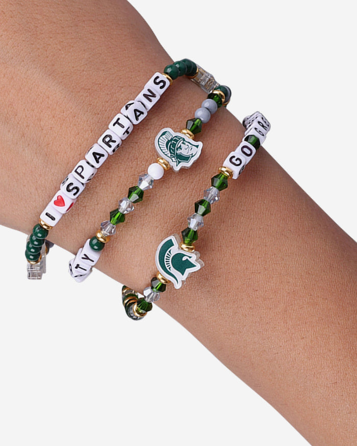 Michigan State Spartans 3 Pack Friendship Bracelet FOCO - FOCO.com